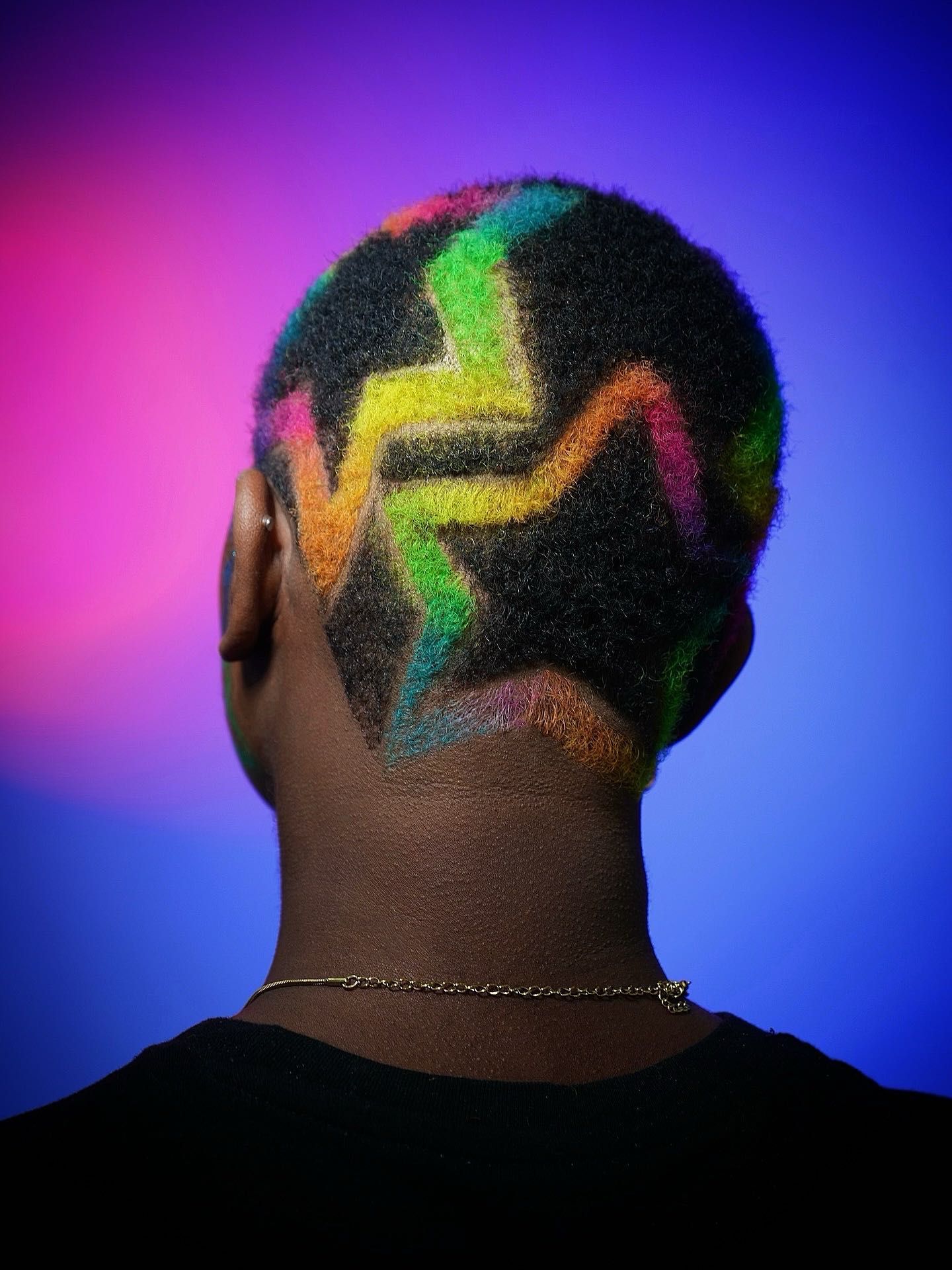 COS Male Image rainbow star hair design